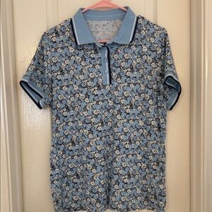 Vineyard Vines Blue Floral Polo Shirt